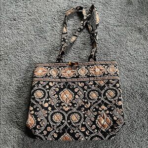 Vera Bradley Black and Tan Patterned Tote